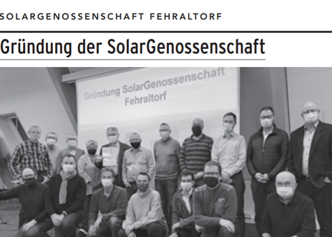 Artikel Fehraltörfler Gründung Solargenossenschaft